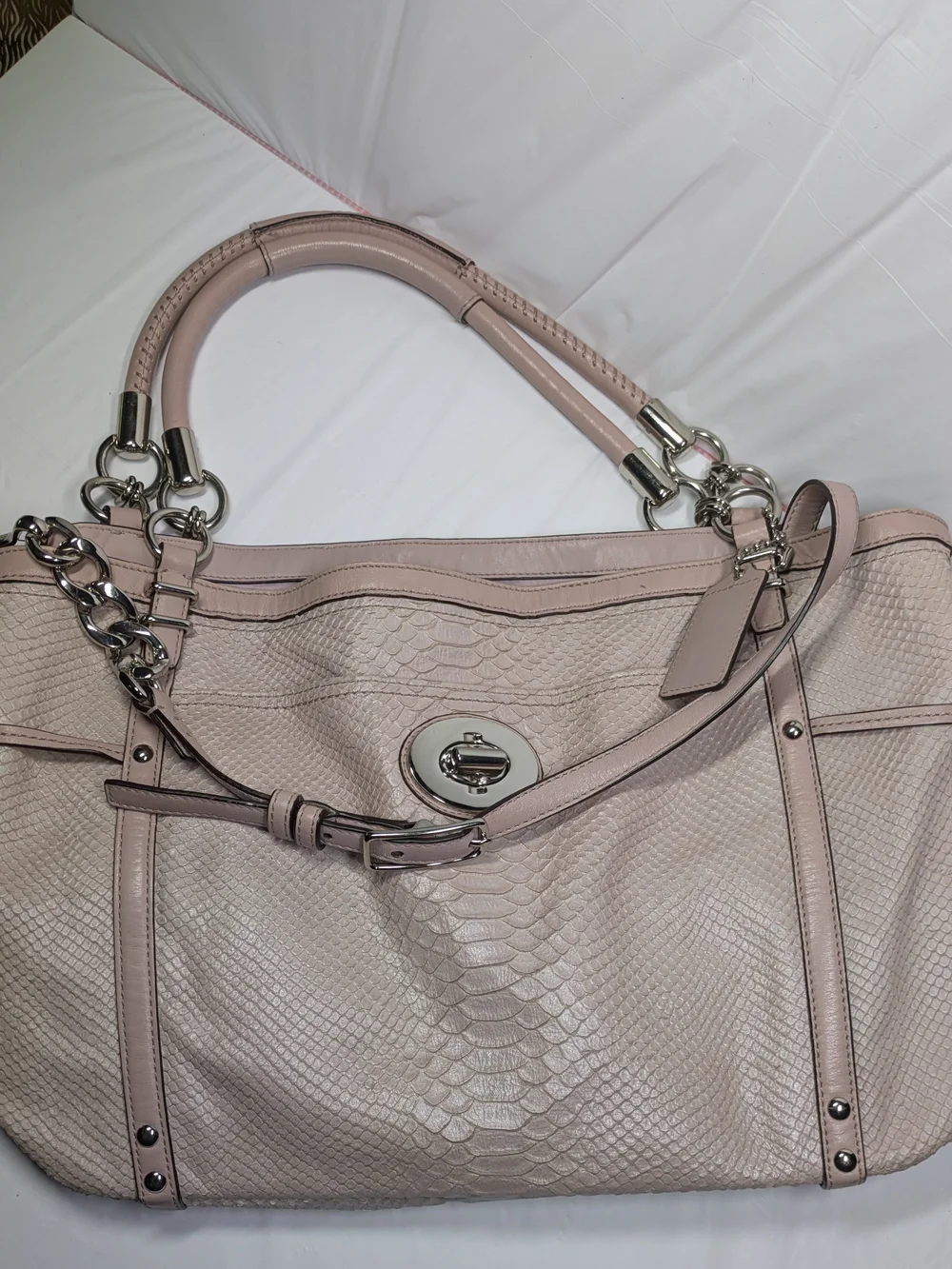 Coach Audrey Blush Pink Leather Tote Bag
